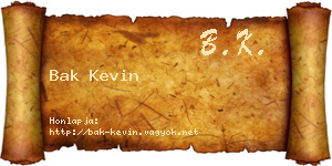 Bak Kevin névjegykártya